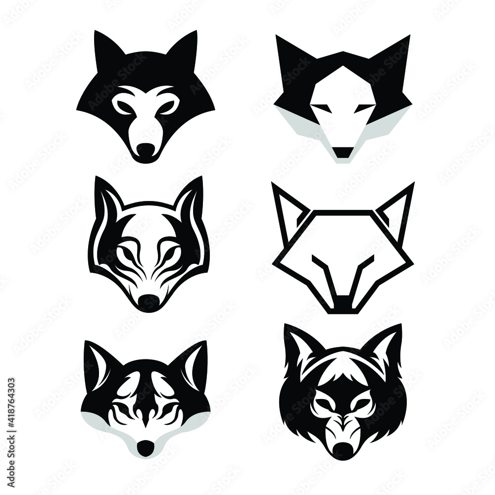 Wolf head modern logo design Wolf head modern logo design