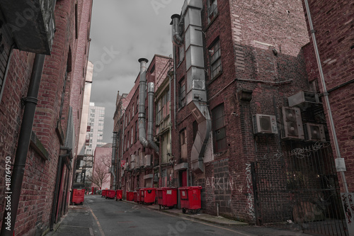 Fototapeta Naklejka Na Ścianę i Meble -  The empty backstreets of Manchester city centre