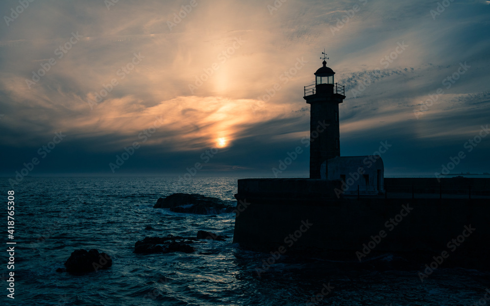 Sunset at Senhora da Luz Lighthouse - Porto - Portugal
