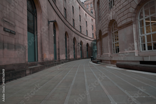 Library walkway in Manchester city centre