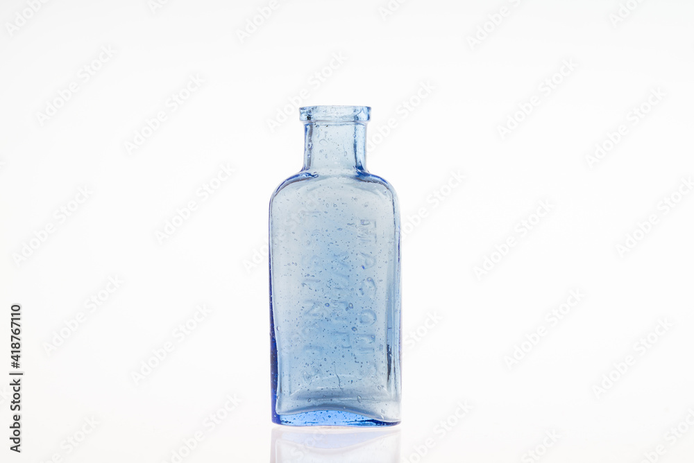 Antique poison medicine bottles on white background Antique poison medicine bottles on white background