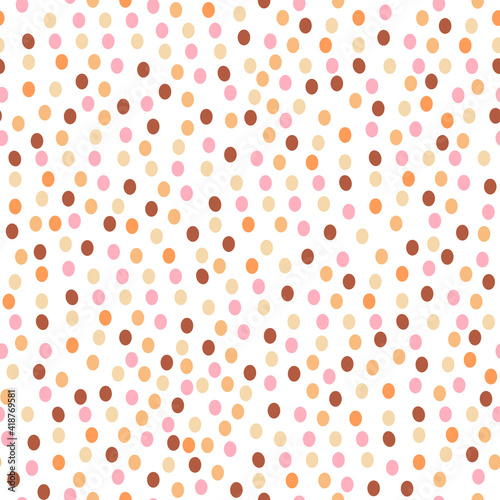 Vector illustration of colorful seamless dot pattern with soft color background. Abstract design wallpaper.