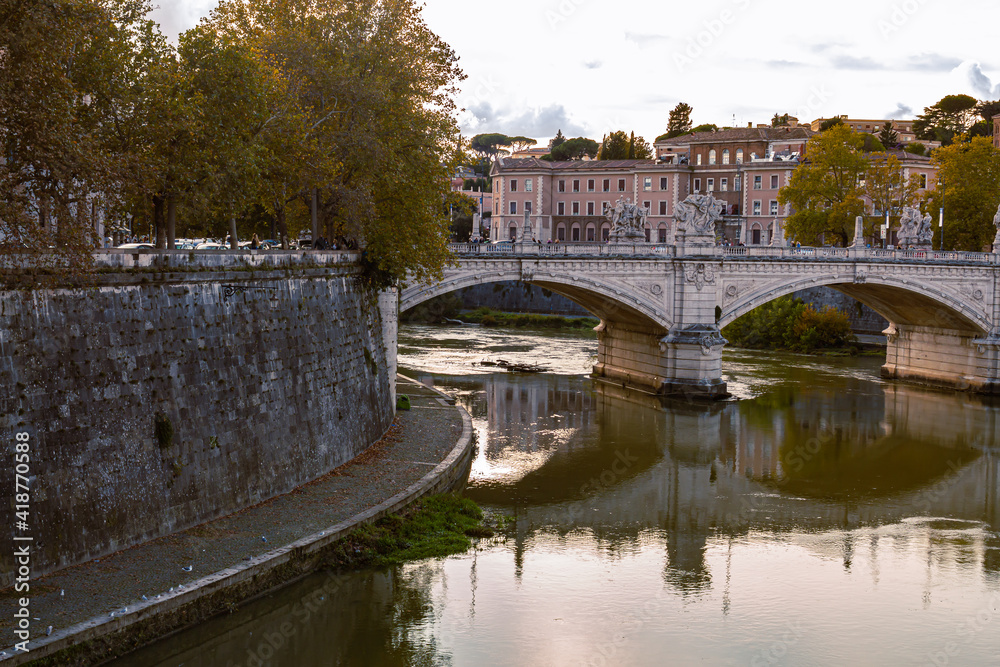 bridge over the Tiber river, Rome