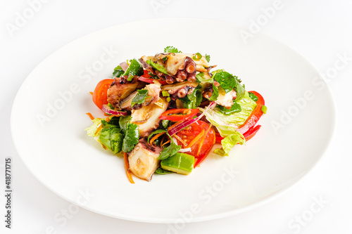 salad with octopus and lime