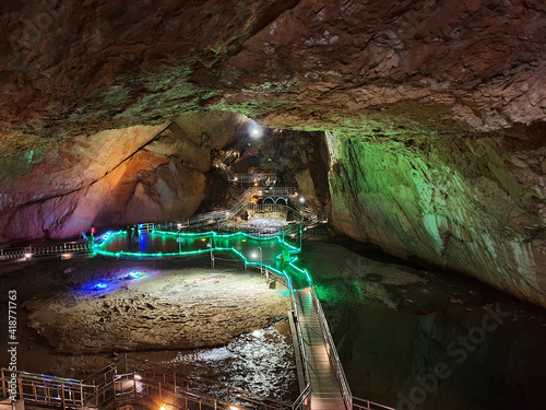 Underground Lake in Hwanseon Cave (Gangwon province, South Korea)