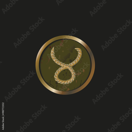 Vector image of a medal with a zodiac sign.