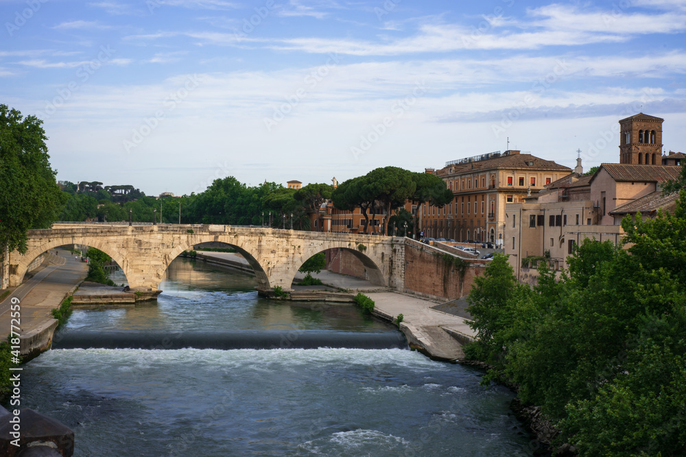Tiber River and Ponte Cestio