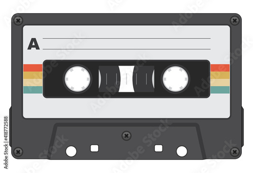Retro Cassette Tape Isolated Vector Illustration