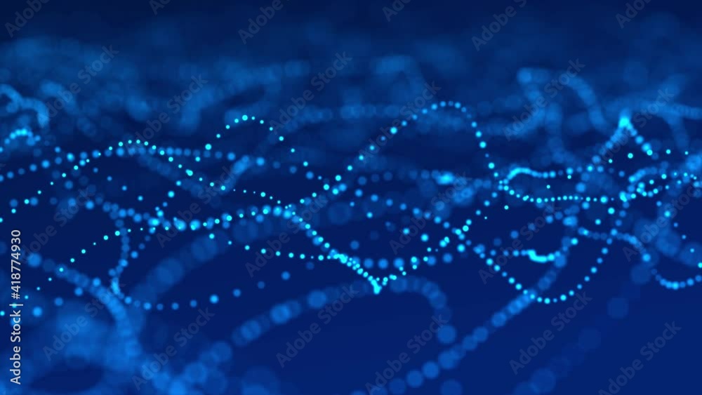 Digital dynamic wave of particles. Abstract blue futuristic background. Big data visualization. 3D rendering. Digital dynamic wave of particles. Abstract blue futuristic background. Big data visualization. 3D rendering.