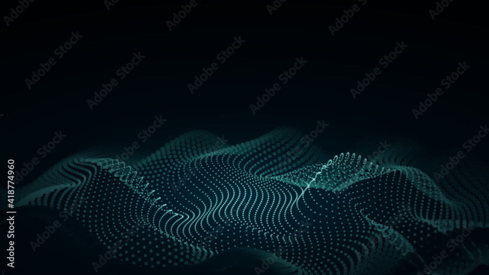 3d abstract digital technology background. Futuristic sci-fi user interface concept with gradient dots and lines. Big data, artificial intelligence, music hud. Blockchain and cryptocurrency. Vector 3d abstract digital technology background. Futuristic sci-fi user interface concept with gradient dots and lines. Big data, artificial intelligence, music hud. Blockchain and cryptocurrency. Vector