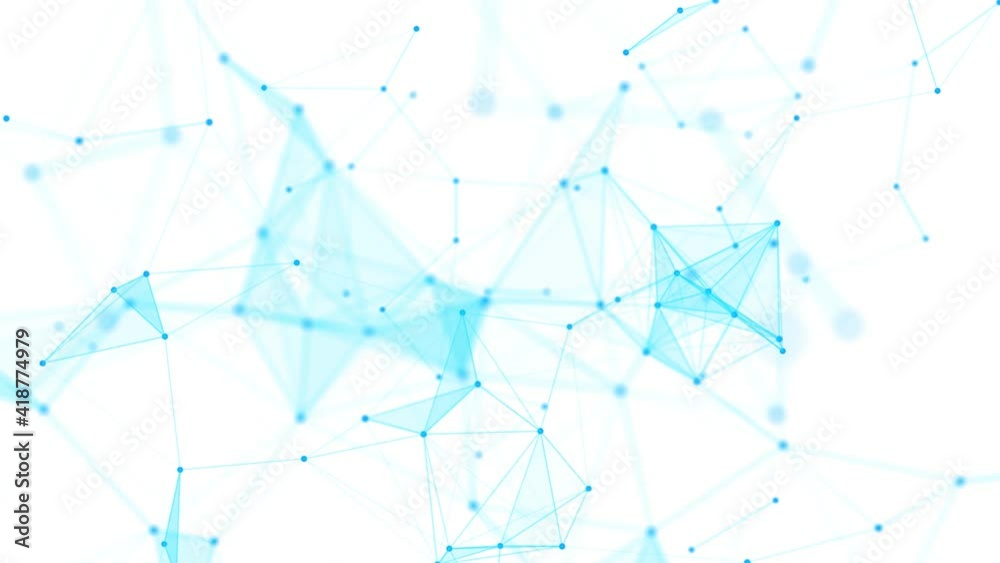 Digital blue background with dots and lines. Big data visualization. Network connection structure. 3D rendering.