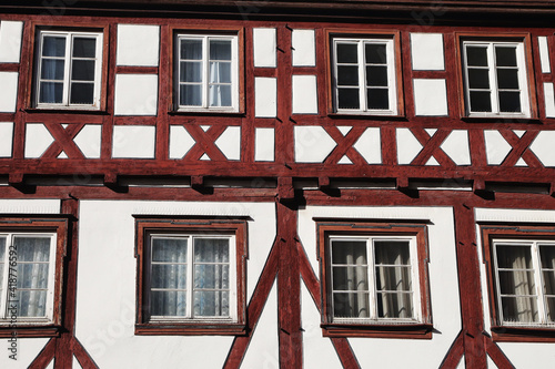 A fachwerk house in the old center in Schaebisch Gmuend, town in Germany