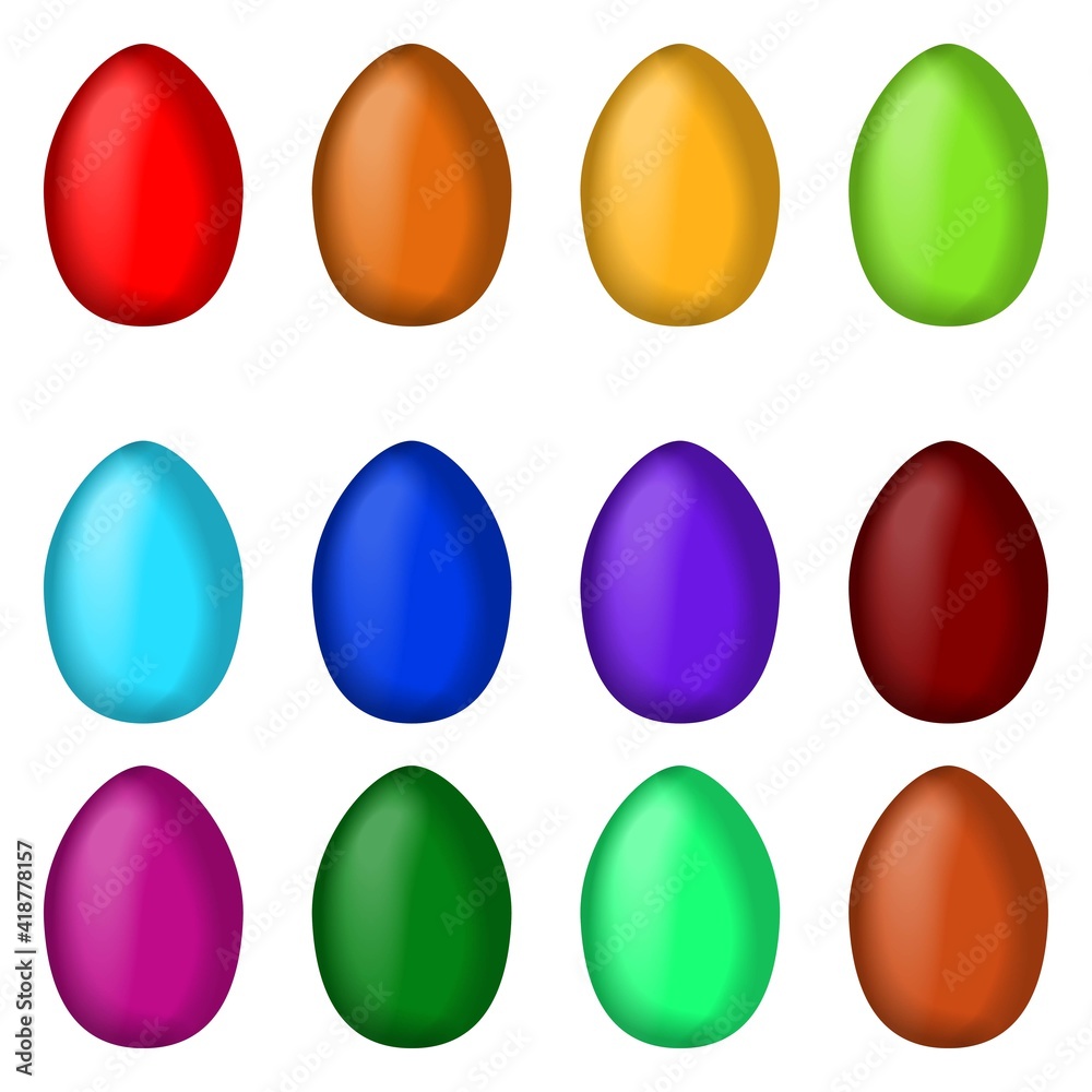 Happy Easter. Set of Easter colorful eggs. Spring holiday symbols. Happy Easter eggs. Vector illustration. Happy Easter. Set of Easter colorful eggs. Spring holiday symbols. Happy Easter eggs. Vector illustration.