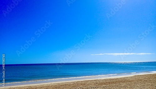 Blue sky and sea at Cancun beach resort 