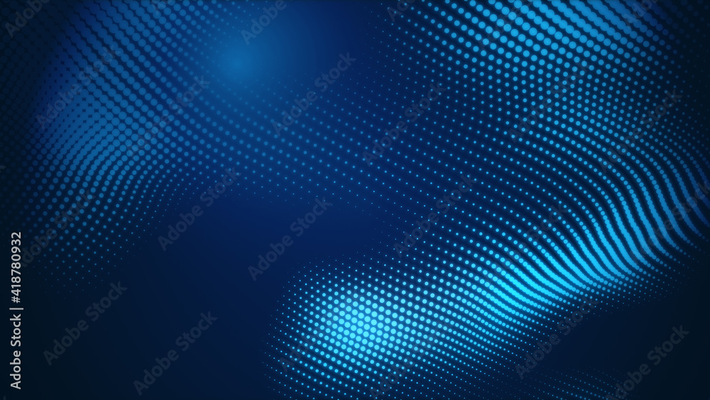 Dot blue wave light screen gradient texture background. Abstract technology big data digital background. 3d rendering. Dot blue wave light screen gradient texture background. Abstract technology big data digital background. 3d rendering.