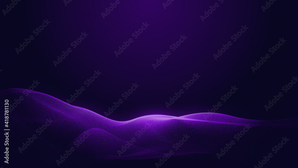 Dot blue purple wave line light gradient dark background. Abstract technology big data digital background. 3d rendering. Dot blue purple wave line light gradient dark background. Abstract technology big data digital background. 3d rendering.