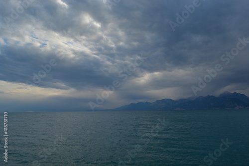 sea and mountains with foggy weather © Alp Guvenc