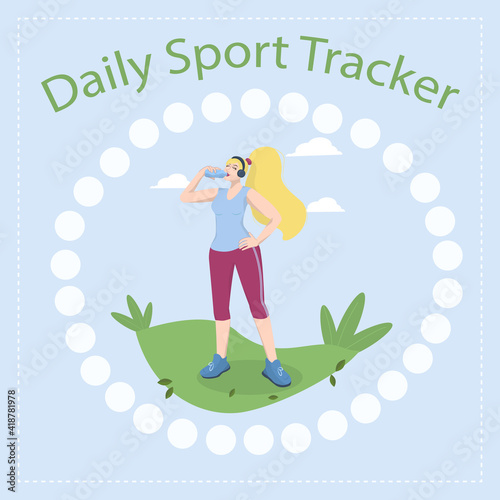 a habit tracker for daily sports and jogging. 30 day challenge, a healthy lifestyle concept