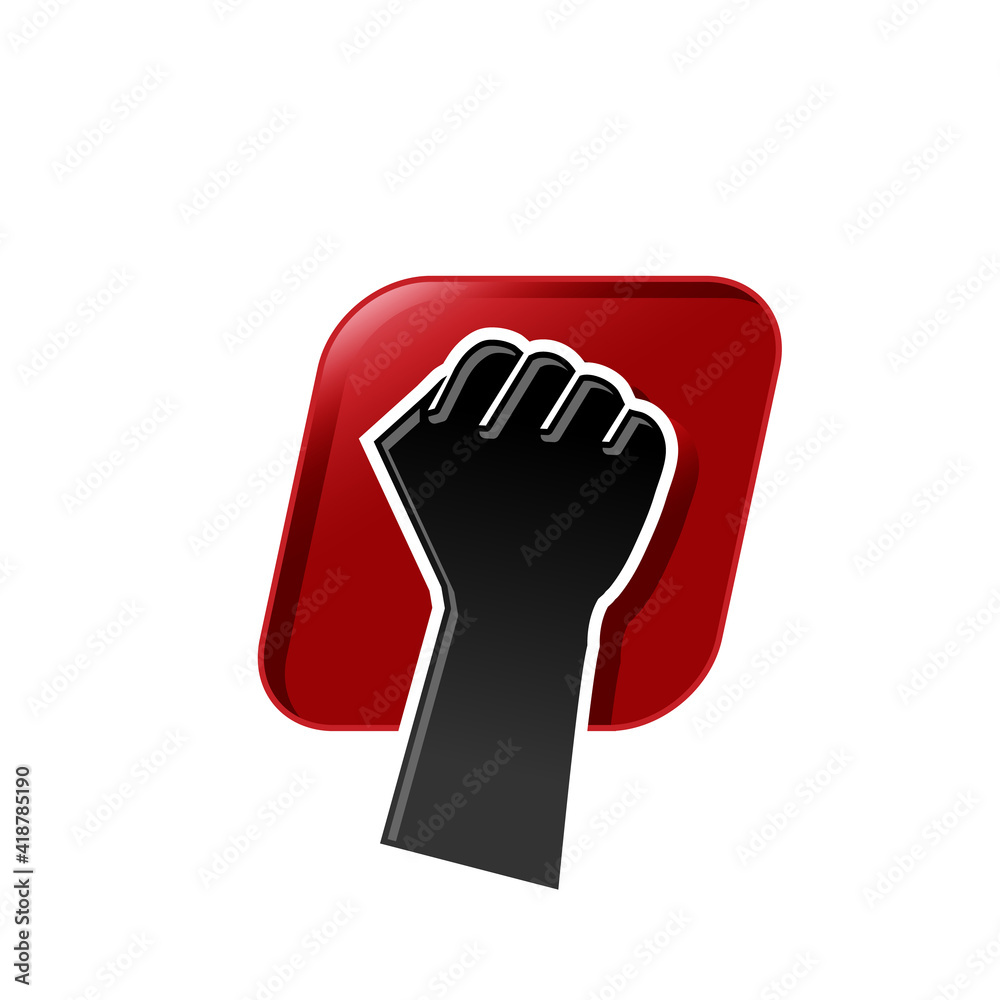 Illustration hand raises clenched fist of solidarity Illustration hand raises clenched fist of solidarity
