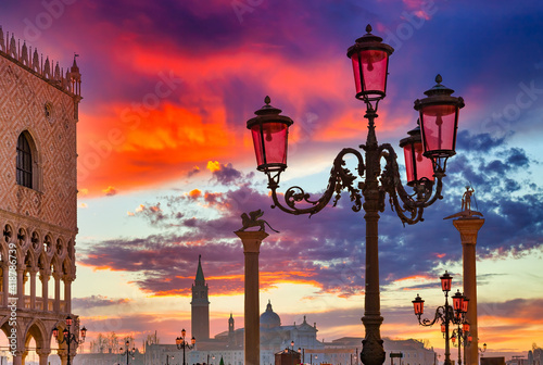 Piazza San Marco at sunrise, Vinice, Italy photo