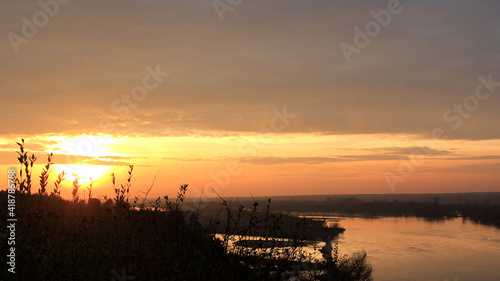 Beautiful sunset over the river