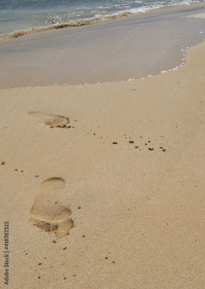 Huellas en una playa de la Graciosa, Canarias Huellas en una playa de la Graciosa, Canarias