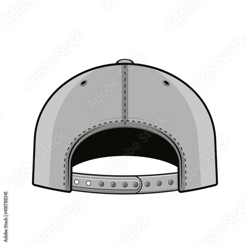 backside of a snapback cap vector illustration