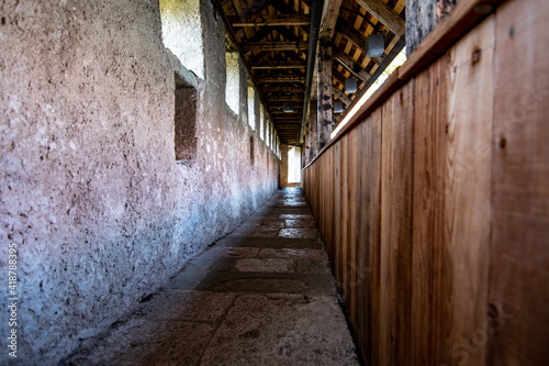 Bled castle walls path - detail of fortification  Slovenia