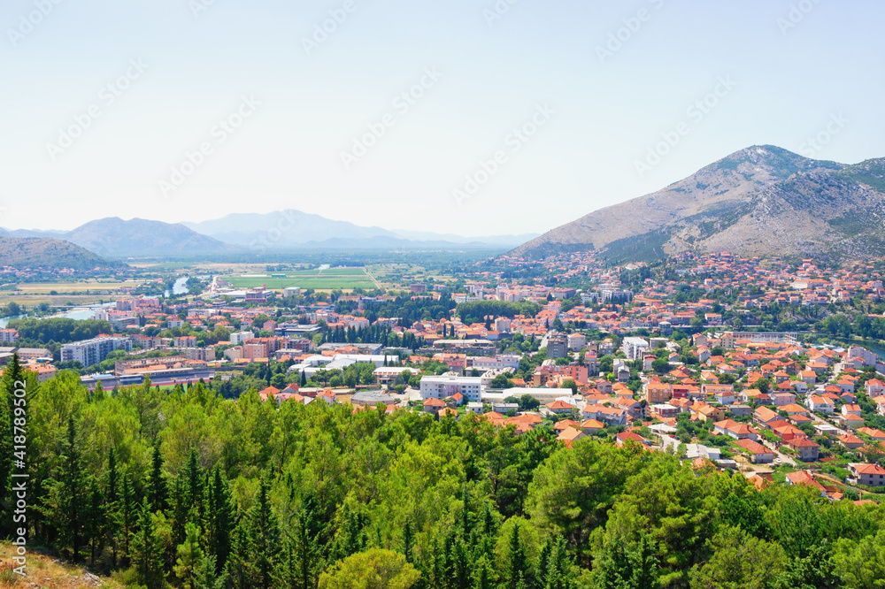 Bosnia and Herzegovina, Republika Srpska. View of Trebinje city on sunny summer day
