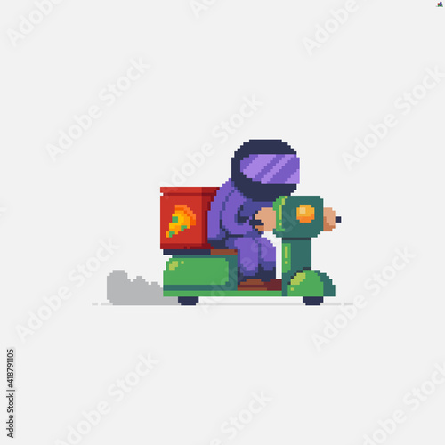 Pixel art delivery boy