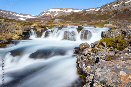 Magnificent stream of Dynjandi waterfall in the Westfjords