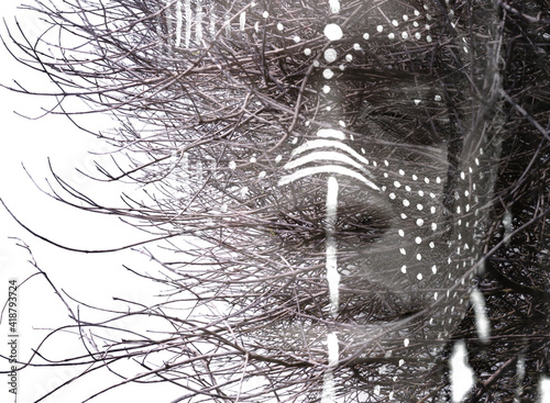 A half transparent man's portrait