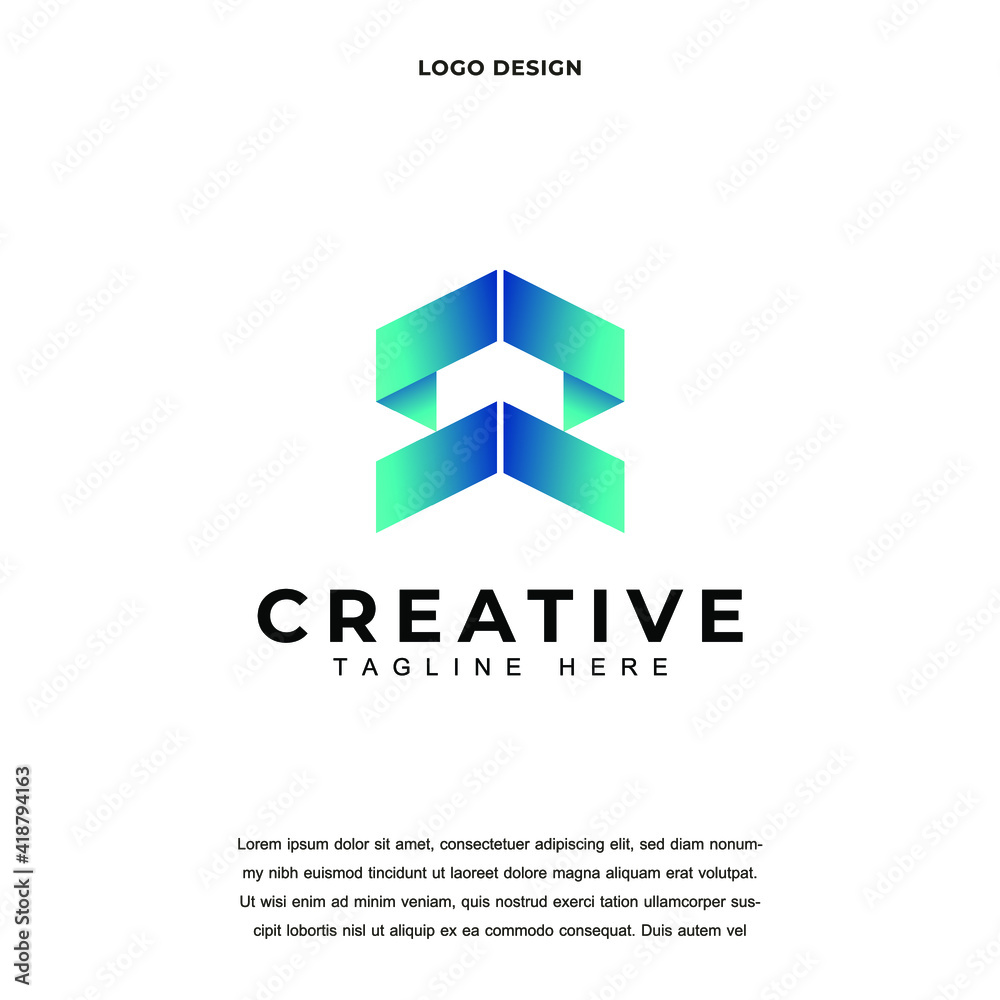 Creative SR Letter icon logo design vector illustration. initial letter ...