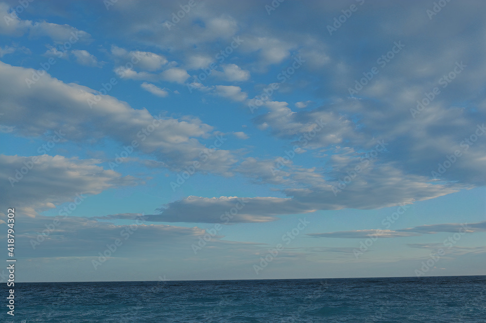 blue sky and sea and clouds