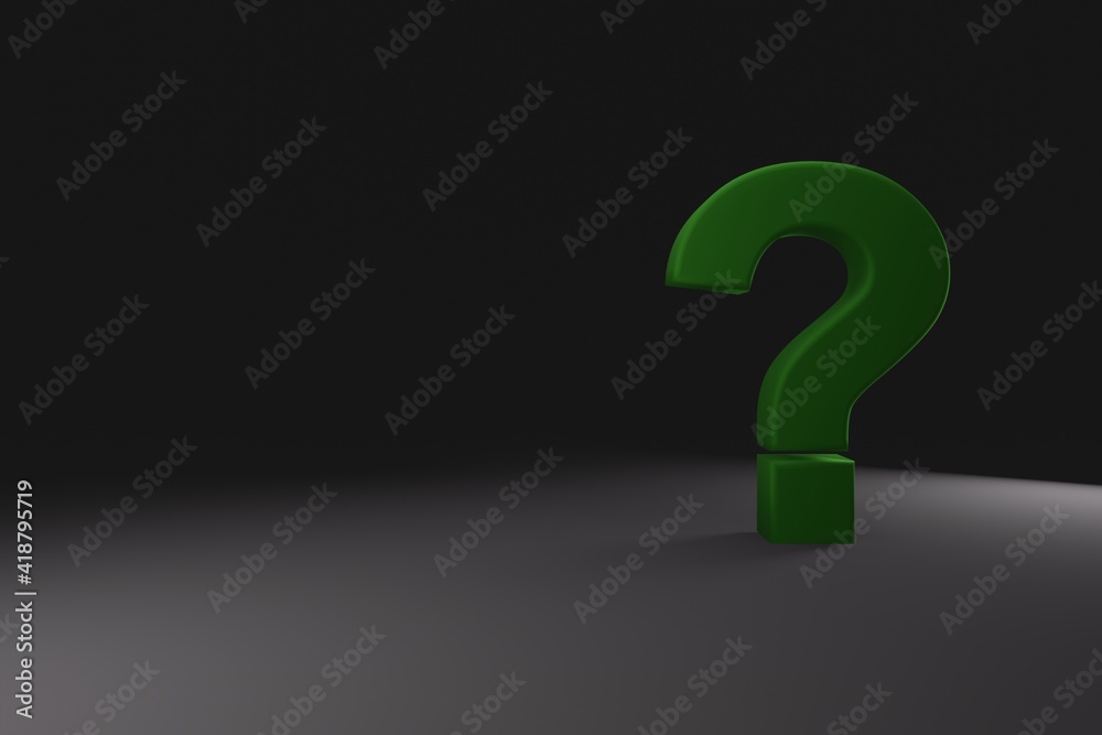 High detailed 3D font character question mark '?', 3D detailed illustration High detailed 3D font character question mark '?', 3D detailed illustration