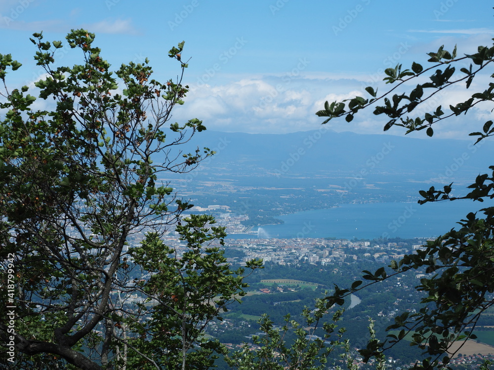 Wonderful view of Geneva and lake from Mont Saleve Wonderful view of Geneva and lake from Mont Saleve