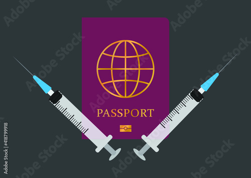 Covid-19 vaccine passport vector illustration 