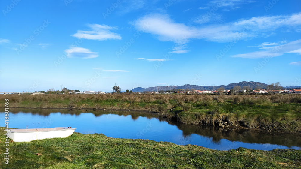 The Northern Litoral Natural Park at Fao, Esposende, Portugal. The large estuary of the Cávado river, where you can spot migratory birds such as capped herons, terns, mallards and herring gulls.