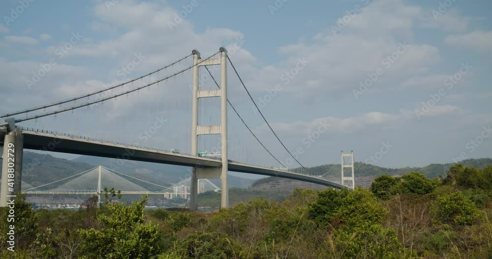 Tsing Ma Suspension bridge in Hong Kong city Tsing Ma Suspension bridge in Hong Kong city