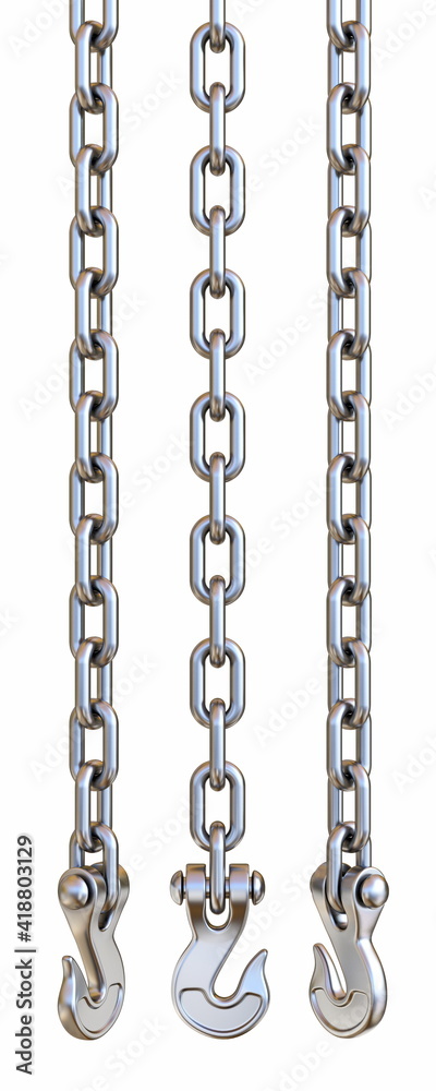 Three chain hooks 3D Three chain hooks 3D