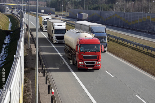 Sound-absorbing barriers reducing the noise generated by car traffic.Highway.