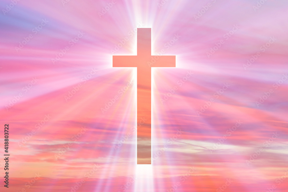 Religious concept with cross against sky Religious concept with cross against sky