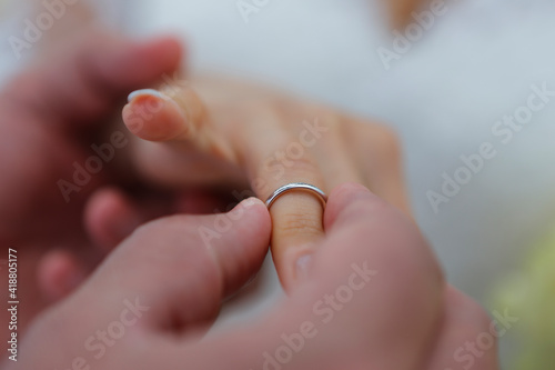 wedding rings on the hand