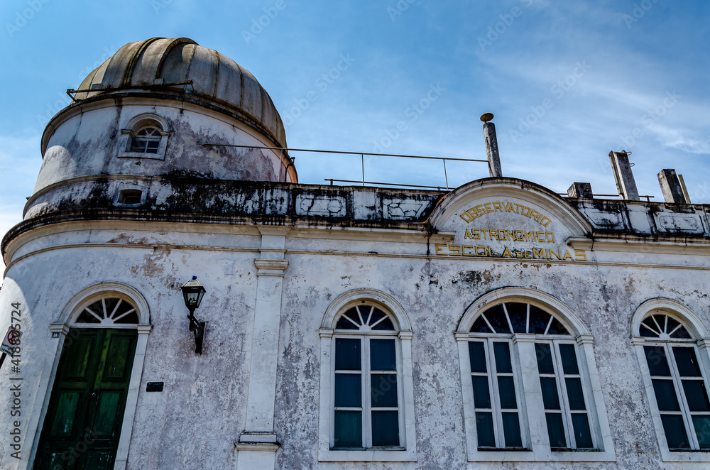 Abandoned and neglected building of the Astronomical Observatory in Ouro Preto, Minas Gerais, Brazil.
