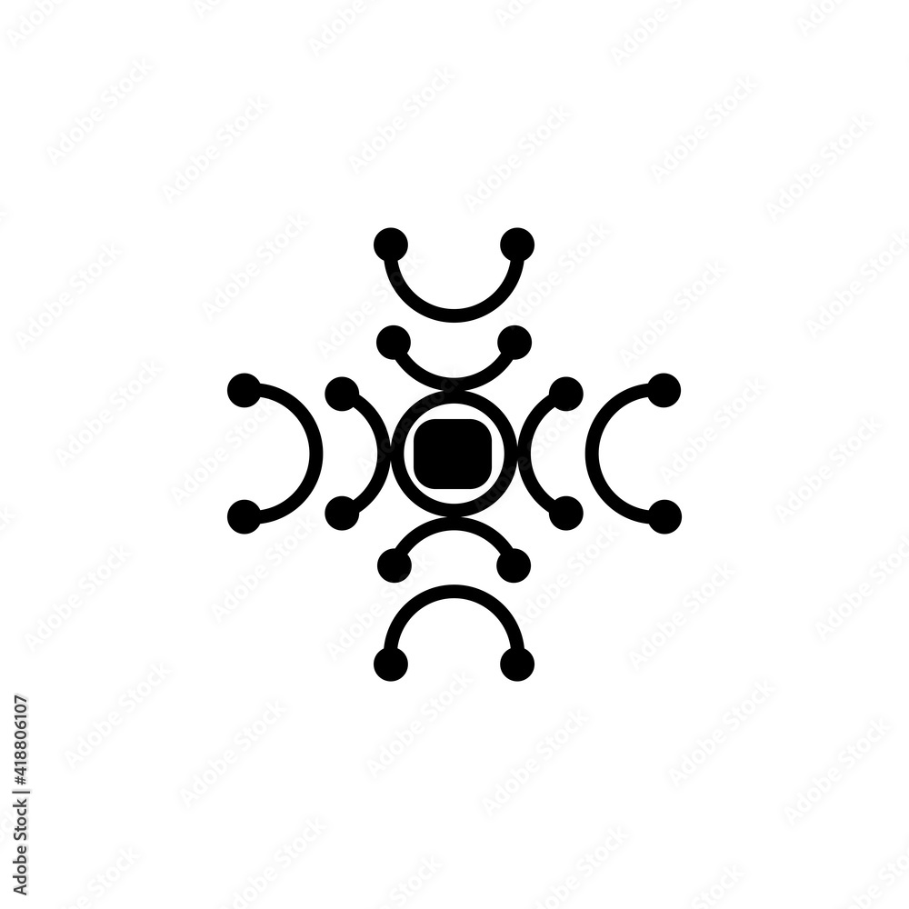 Chip technology black icon vector Chip technology black icon vector