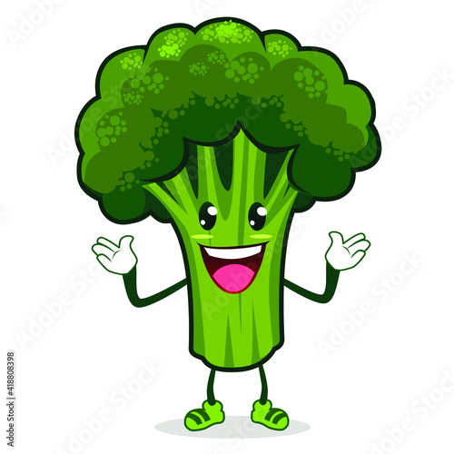 brocoli vegetable mascot cartoon in vector