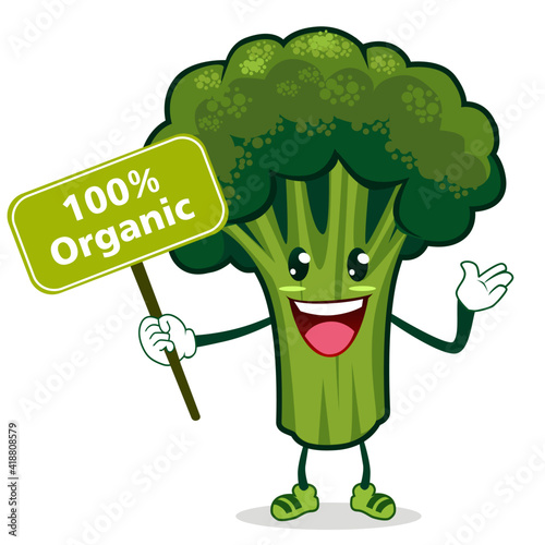 brocoli vegetable mascot cartoon in vector