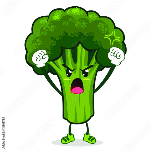 brocoli vegetable mascot cartoon in vector