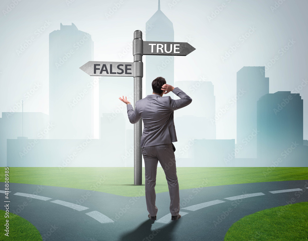 Businessman in difficult choice concept Businessman in difficult choice concept