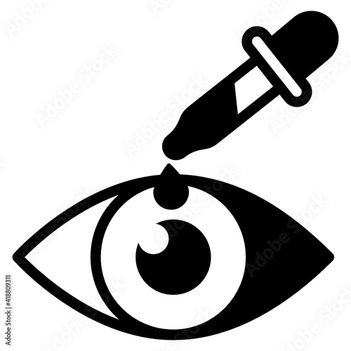 
Pipette dropper in solid style icon, editable vector 

